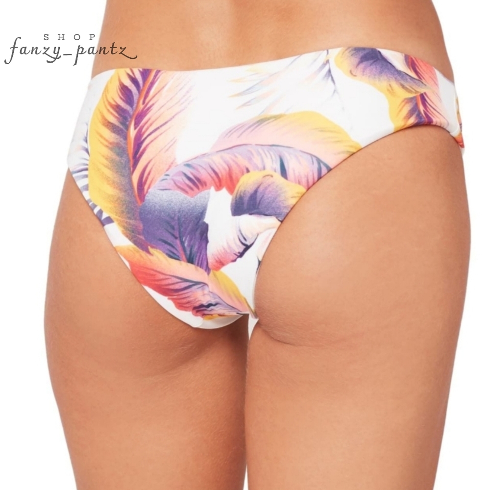 NEW L*space Sandy Bikini Bottom Sunset Palm white - Picture 2 of 6
